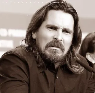 😟 8910155c Christian Bale actor, hombre, celebridad, retrato, Christian Bale telegram sticker