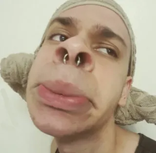 🤐 2686926b 男人, 肖像, 脸, 鼻子, 表情, 奇怪 telegram sticker