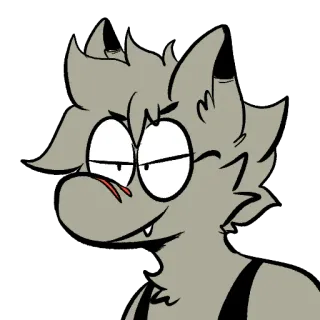 😎 1f501d41 cartoon, anthropomorphic, furry, wolf, character, illustration telegram sticker