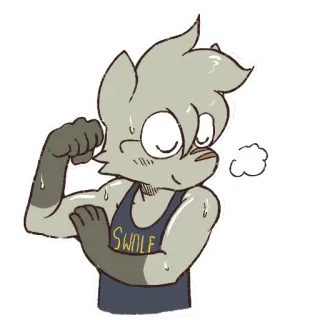💪 3948e806 SWOLF furry, wolf, muscular, exercise, cartoon, fitness, swolf telegram sticker