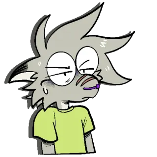 😠 58ad67a8 cartoon, character, sticker, furry, nervous, sweating, animal telegram sticker
