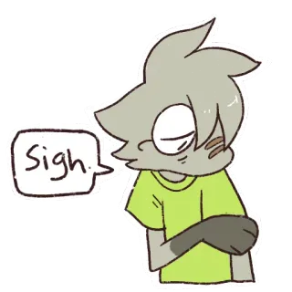 😔 69dd2012 Sigh. cartoon, sticker, sigh, sad, anime, character telegram sticker