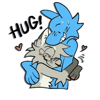 🫂 9614a214 HUG! hug, affectionate, cartoon, animal, furry, love, heart, friendly telegram sticker
