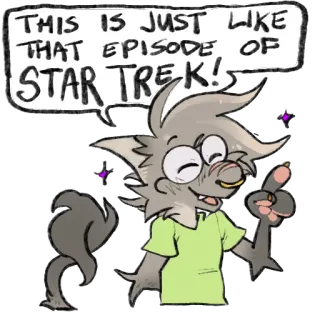 🚀 c98b0120 Star Trek THIS IS JUST LIKE THAT EPISODE OF STAR TREK! Star Trek, wolf, cartoon, funny, furry, episode telegram sticker