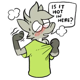 ☀️ ee692dce IS IT HOT IN HERE? furry, hot, sweating, cartoon, sticker telegram sticker
