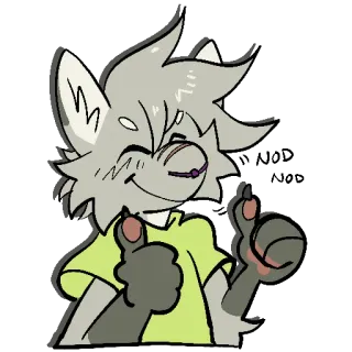 👌 fa8197d5 sticker, furry, animal, anthro, thumbs up, cute, positive telegram sticker