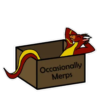 🐉 21539d41 Occasionally Merps naga, santai, kartun, kotak, binatang, stiker whatsapp sticker