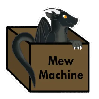 🐉 55d9ad3c Mew Machine kucing, naga, hewan peliharaan, hewan, lucu, imut, kotak, meong whatsapp sticker