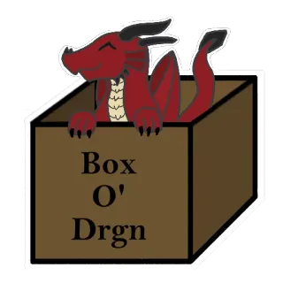🐲 6004ca44 Box O' Drgn naga, kotak, imut, kartun, hewan, hewan peliharaan, fantasi whatsapp sticker