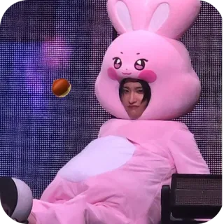 👍 a65f0f35 kelinci, kostum, merah muda, pria, lucu telegram sticker