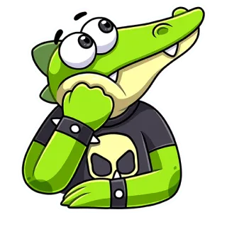 🧐 81575068 cá sấu, cá sấu mõm ngắn, hoạt hình, động vật, đầu lâu, emo, punk telegram sticker