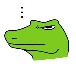 😐 84f7f8d2 reptil, binatang, kartun, lucu, hijau, sarkastik telegram sticker