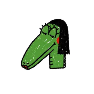 ☺️ 004619ee 鳄鱼, 卡通, 动物, 可爱, 贴纸, 绿色, 爬行动物 telegram sticker