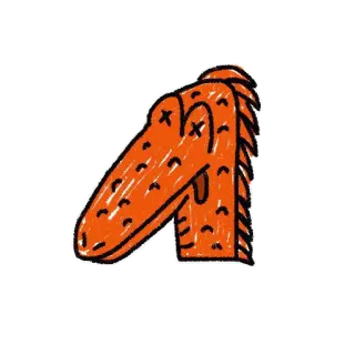 ☀️ 20d8c352 鳄鱼, 卡通, 动物, 橙色 telegram sticker