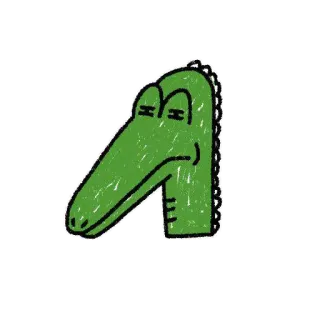 👀 332c1ee9 鳄鱼, 卡通, 动物, 爬行动物, 绿色 telegram sticker