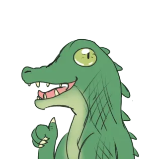 👍 1f6de8fb จระเข้, การ์ตูน, สัตว์เลื้อยคลาน, สัตว์, สติกเกอร์ telegram sticker