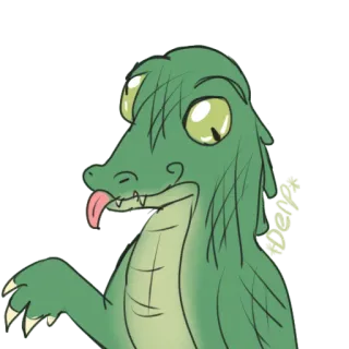 😋 300be3b7 การ์ตูน, สัตว์, กิ้งก่า, น่ารัก, สีเขียว, ตลก telegram sticker