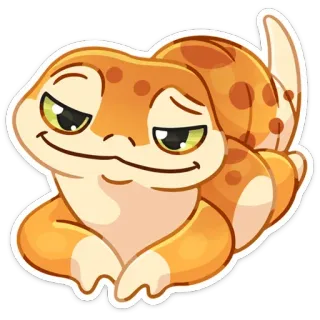 😕 2308c5ee 도마뱀, 동물, 귀여운, 파충류, 만화, 의기양양, 주황색, 도마뱀붙이 whatsapp sticker