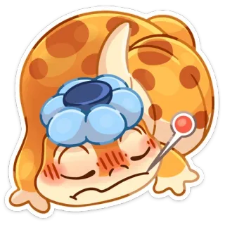🌡 39b756fb 아픈, 병, 열, 만화, 체온계, 감기, 두통, 독감 whatsapp sticker