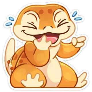 😂 7d92090c 도마뱀, 도마뱀붙이, 웃음, 만화, 동물, 파충류, 행복 whatsapp sticker