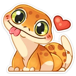 😛 8aaa7043 도마뱀, 귀여운, 도마뱀붙이, 만화, 하트, 동물, 행복한 whatsapp sticker