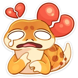 😢 e625d9cb 도마뱀, 상처받은 마음, 슬픈, 우는, 이모지, 만화, 스티커 whatsapp sticker