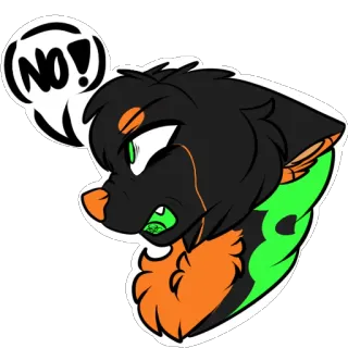 😡 9196be1b NO! 아니오, 화난, 퍼리, 동물, 부정적인 telegram sticker