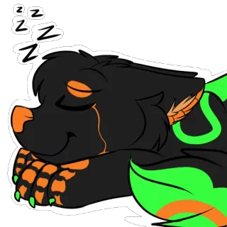 😴 d3f378f4 자는, 털, 동물, 만화, 귀여운, zzz telegram sticker