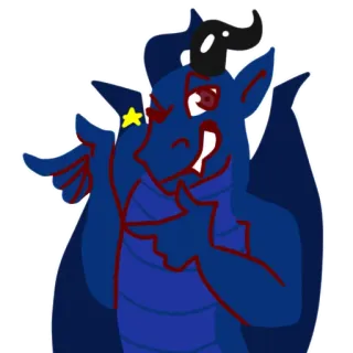 😉 b136fd54 naga, kartun, fantasi, makhluk, menunjuk telegram sticker