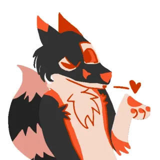 😘 b3726142 Furry, Binatang, Anthro, Rubah, Kartun, Antropomorfik, Hati telegram sticker