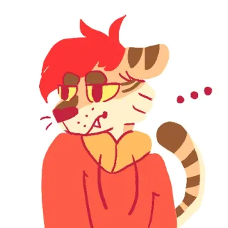 😐 d5623470 harimau, furry, antro, kartun, hewan, oranye, karakter telegram sticker