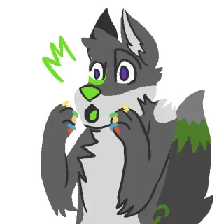 😮 eeb90556 Furry, Antropomorfik, Serigala, Binatang, Kartun telegram sticker