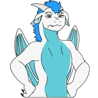 😒 1318c756 Drache, Cartoon, Figur, Flügel, Tier telegram sticker