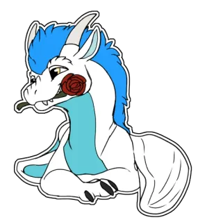 😘 4c6b65d9 Drache, Fantasy, Rose, Cartoon, Tier, Fabelwesen telegram sticker