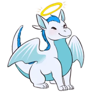 😇 7af320a8 drache, engel, heiligenschein, niedlich, fantasy, aufkleber telegram sticker