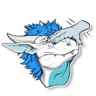 😁 a74b7ad9 Drache, Anthro, Monster, Fantasy, Aufkleber, Blau, Weiß telegram sticker