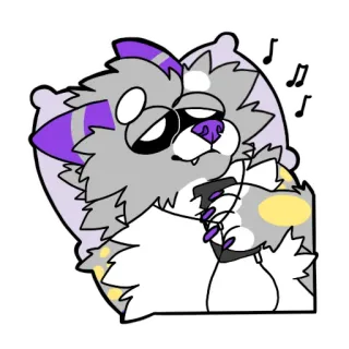 🎶 19e6541a 스티커, 만화, 고양이, 동물, 귀여운, 베개, 음악 telegram sticker