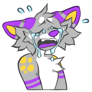😭 25822fc1 울음, 슬픈, 눈물, 털, 만화, 괴로운, 감정적 telegram sticker