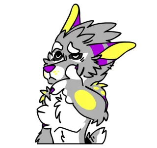 🤔 28f8986d 퍼리, 늑대, 애니메이션, 만화, 스티커, 미술, 제스처 telegram sticker