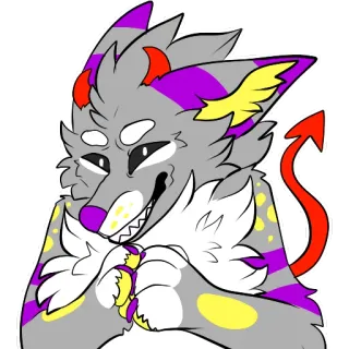 👿 36882a35 퍼리, 늑대, 악마, 만화, 악마, 수인 telegram sticker