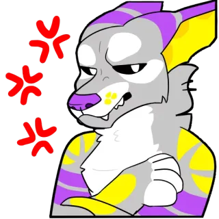 😠 3a78dff6 퍼리, 화난, 늑대, 동물, 만화, 캐릭터 telegram sticker