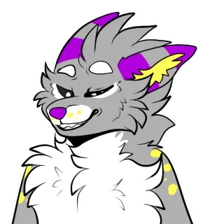 😉 41c09bb7 퍼리, 늑대, 의인화, 만화, 미소, 동물, 개 telegram sticker