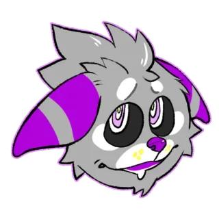 😳 4867e41c 퍼리, 만화, 동물, 스티커, 보라색, 회색 telegram sticker