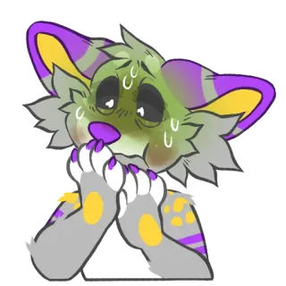 🤢 494faf58 동물, 만화, 퍼리, 귀여운, 불안, 땀 telegram sticker