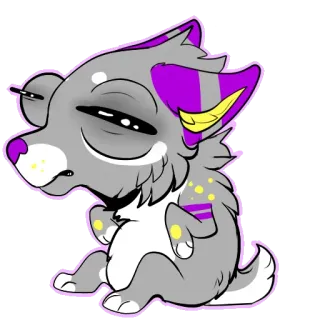 👶 5815b3f3 개, 강아지, 만화, 동물, 귀여운, 피곤한 telegram sticker