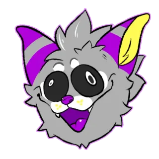 🤪 599b2e17 만화, 동물, 스티커, 보라색, 회색, 귀여운, 마스코트 telegram sticker