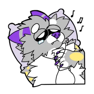 🎶 5dff1524 슬픈, 우는, 고양이, 털복숭이, 만화, 동물, 음악 telegram sticker