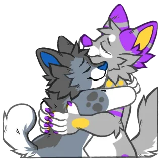 ❤️ 73c1864e 퍼리, 포옹, 동물, 만화, 귀여운, 우정, 애정 telegram sticker