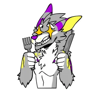 🍽 92718040 퍼리, 만화, 늑대, 의인화, 먹기, 포크, 나이프 telegram sticker