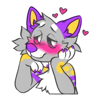 🥰 9616a81a 퍼리, 늑대, 의인화, 사랑, 하트, 만화, 귀여운 telegram sticker